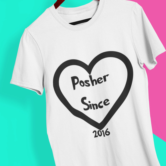 POSHER Since Custom White Short‎ Sleeve Graphic T-Shirt - Picture 1 of 6